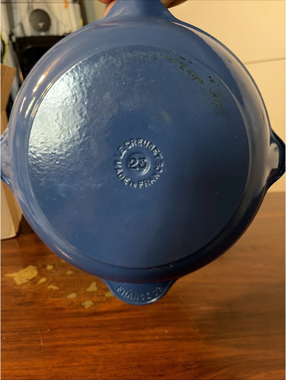 Le Creuset 23 Blue Enameled Cast Iron Skillet